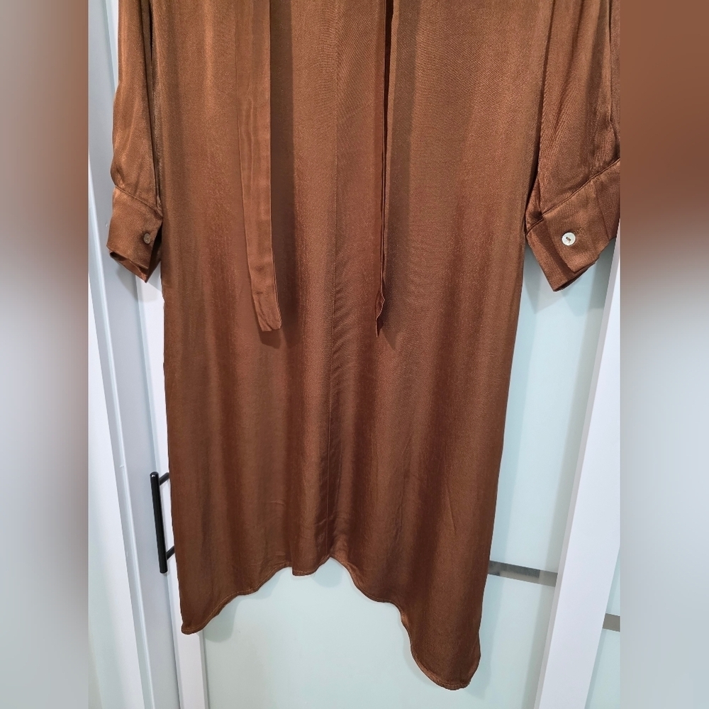 Patrizia Segreti Milano Brown Asymmetric Viscose Dress – Size IT 44 (Fits M/L) - Picture 15 of 16